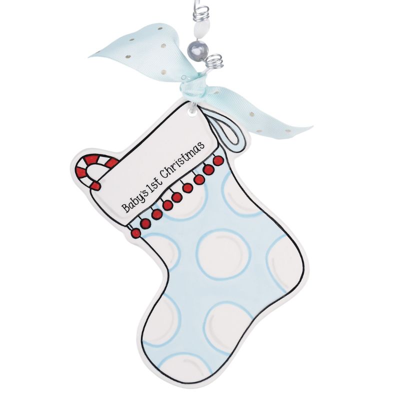 Blue Stocking Flat Ornament